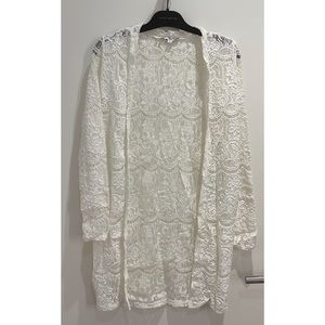 Ivory Crochet Cardigan/Robe